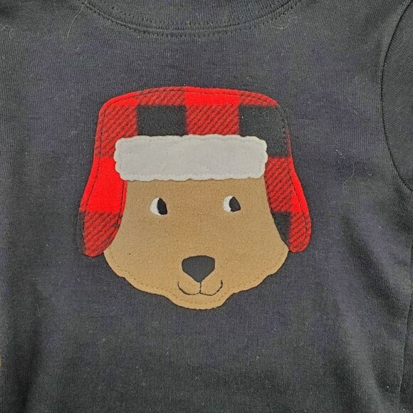 Two Piece Longsleeve Pajamas 18‎ Months Black Red Dog Holiday Winter Carters - Picture 3 of 8